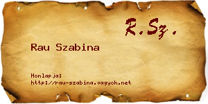Rau Szabina névjegykártya